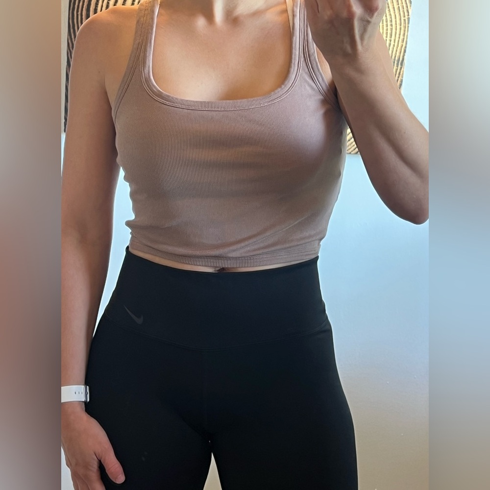 Lululemon Ribbed Cropped Tank Top in PINK CLAY Size 10